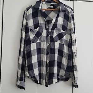 Long sleeve button down plaid shirt